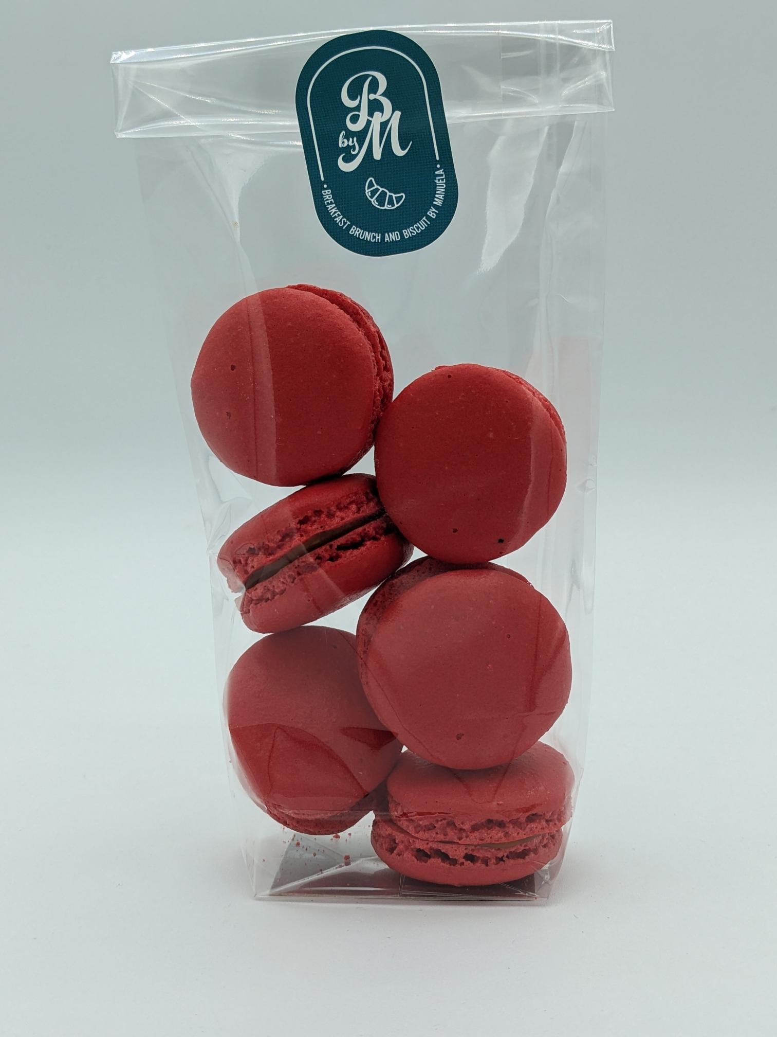 Sachet de 6 macarons framboise